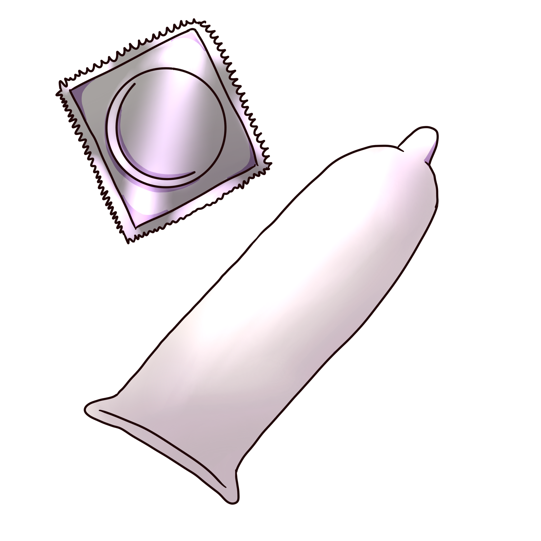 a condom and condom wrapper